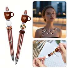 8/25/28/80pcs 3D Star Silicone Bead Set, Includes 15mm Coffee Bean Printed Round Beads. Brown & Green Round Beads Suitable For Jewelry Making, DIY Earrings, Necklaces, Bag Chains, Pen Decorations, Phone Straps - Perfect For Coffee Lovers - New Coffee Series - View 8