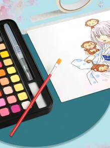 36色固体水彩颜料套装，便携式金属盒包装。这款艺术家级别的旅行水彩颜料套装，装在小巧的金属盒中，是艺术家、初学者和学生的理想之选。 - 粉色 - 查看 5