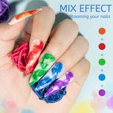 12PCS Marble Nail Polish Blooming Gel Marble Ink For Nails Gold Blue Purple Nail Ink Watercolor Magic Blossom Gel Nail Polish For Nail Salon Home DIY-0345 - A-12經典顏色 - 查看 2