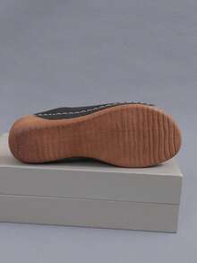 Plus Size Women's Wedge Heel Sandals Slippers, Simple Design, Comfortable Thick Sole Wedge Sandals, Suitable For Outdoor Wear, Cross-Border E-Commerce - Black - View 5