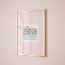 1pc Vintage Striped Countryside Style Wall Art, Whimsical Retro Cat Canvas Print Painting, Farmhouse Decor For Kids Room, Bedroom, Living Room Or Office, Retro Aesthetic Poster, Gift For Her, Framed Or Unframed Option