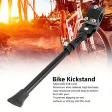 Adjustable Telescoping Mountain Bike Kickstand - 26.01-35.99cm Range, Heavy-Duty Aluminum Alloy With Secure Locking Mechanism, Fit For 40.64cm/50.8cm/60.96cm/66.04cm Tires, Black, Mountain Bike Accessories, Sleek Bike Accessory, Reliable Bike Stand, Durable Construction - Black - View 2