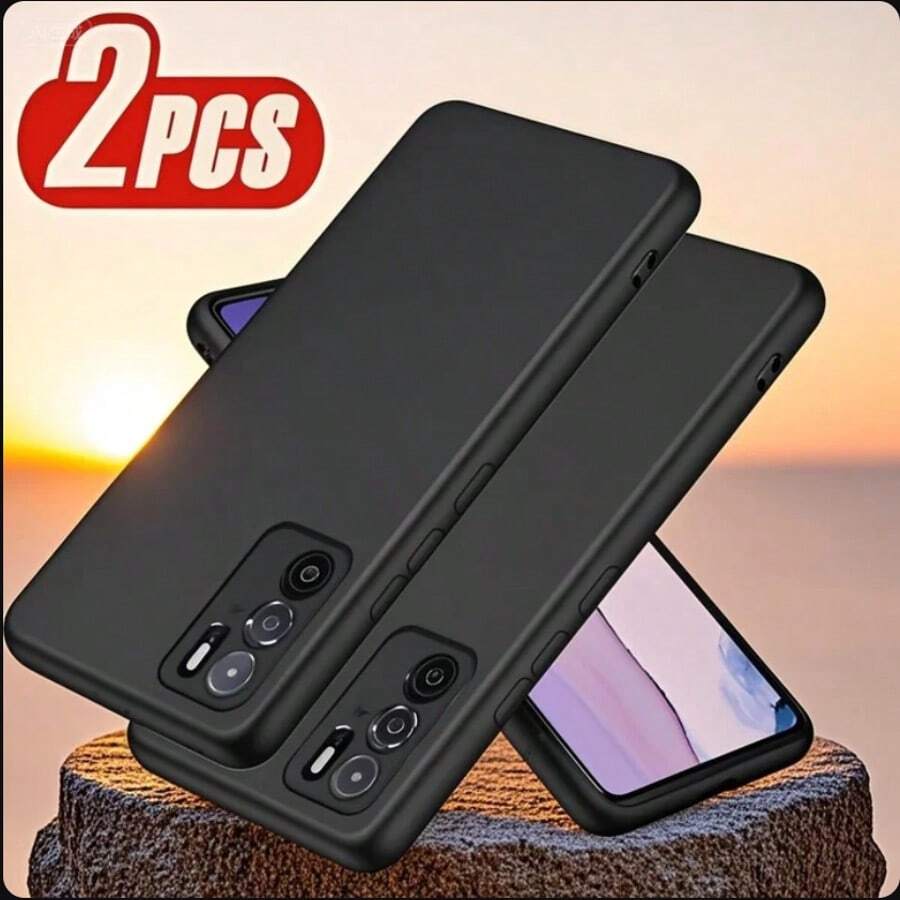 两款黑色手机壳,适用于OPPO Reno13 5G/OPPO Reno8 Lite/OPPO Reno7 Lite等机型。也适用于Nothing Phone (3a)、Nothing Phone (1)等其他黑色手机。这些是手机壳、保护套和保护套。它们采用简约纯黑的设计。 - 黑色-磨砂 - 查看 1