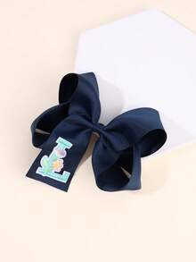1 pezzo Fermaglio per capelli a fiocco con lettera da A a Z, Molletta per capelli a farfalla di moda, Accessorio per capelli grande e rialzato, Regalo per ragazze e adolescenti - Blu Navy - Visualizzare 16