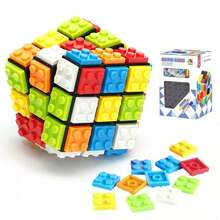 Juguete Cubo Armar Rubik 3x3 Infinito Bloques Piezas Maqueta,Bloques de construcción Cubo rompecabezas Juguete antiestrés Juguetes de rompecabezas mágicos de inteligencia ensamblados - Multicolor - Ver 2