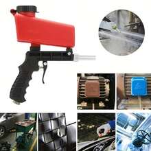 Lightweight Aluminum Alloy Pneumatic Sandblasting Gun, Fine Sand Beam Instantly Removes Rust And Old Paint; Pistol Grip, Fits Well, No Acid After Long-Term Spraying; Quick-Release Sand Tank, One-Handed Cleaning Without Dirtying Your Hands; The Whole Machine Weighs Less Than A Bottle Of Mineral Water, Carry It With You, And The Car Door Frame Will Be Refurbished Immediately - Red - View 2
