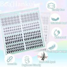 Bottom Lash Clusters 4 Styles Bottom Lashes 0.07 Thickness Clear Band Bottom Lash Extension 210pcs Bottom Lashes Clusters Natural Look Manga Bottom Eyelashes By - 自然下睫毛 - 查看 8