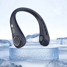 Portable Neckband Fan, Bladeless Fan, Digital Display, 5 Adjustable Speeds, Suitable For Indoor/Outdoor, Outdoor Sports Neck Fan, Essential For Holidays,Spring Summer Picks,Brides Maid Gifts,Room,Bedroom Decor,Beach,Travel,For Men,For Women,Vacation,Cute Stuff - Multicolor - View 12