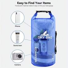 Bolsa seca impermeable para mujeres y hombres, bolsa de almacenamiento seco de 5L/10L con cierre enrollable, ligera, para viajes, natación, navegación, kayak, camping y playa