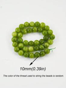 1串天然绿色橄榄石玉圆珠，橄榄石能量疗愈水晶散珠，适用于DIY手链项链等珠宝制作，手工制作，6毫米、8毫米、10毫米 - 綠色 - 查看 11