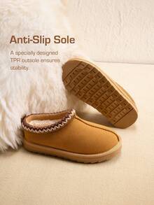 Girls Boys Slippers Kids Slippers House Fuzzy Indoor Outdoor Slipper Warm And Cosy For Little Kid Big Kid - 紫紅色 - 查看 10