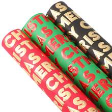 3 Rolls Christmas Wrapping Paper, /Black Foil Snowflake & Tree Design, Merry Christmas, 17 Inches X 120 Inches Per Roll Christmas Pajamas Christmas Decor - Multicolor - View 1