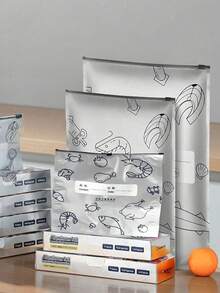 20 sztuk folii aluminiowej, utrzymujące świeżość, szczelne torby, dwa rodzaje opakowań wysyłane losowo, wielokrotnego użytku torby do przechowywania żywności w lodówce i zamrażarce 10 sztuk antybakteryjnych torebek z folii aluminiowej do przechowywania żywności, hermetyczne zamknięcie strunowe wielokrotnego użytku woreczki do lodówki i zamrażarki - Srebro - Zobacz 3