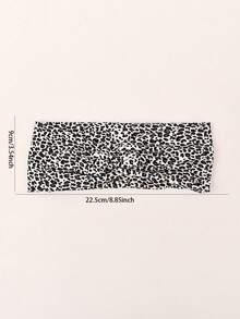 女士发带吸汗带 5 件女士瑜伽头带，加厚弹力波西米亚非洲多色头带带结，豹纹发饰时尚发带秋季配饰 - 彩色 - 查看 2