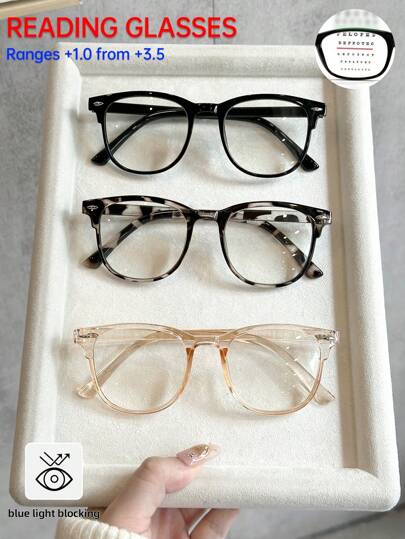 1 szt./3 szt. Nowe stylowe klasyczne eleganckie popularne okulary do czytania dla kobiet, 6 dioptrii, powiększenie od +1,0 do +3,5, do biura, do czytania, prezent dla rodziców, prezent świąteczny, na co dzień