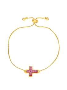 A And Posh Zirconia Cross Pendant Bracelet. It's Great For Christians To Wear. You Can Wear It When Praying Or In Your Daily Life.