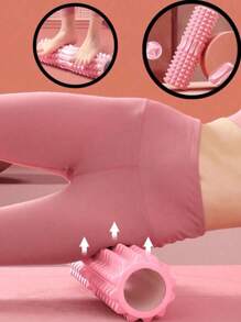 Pink Foam Yoga Massage Roller, Used For Muscle Relaxation And Flexibility - Texture Surface Deep Tissue Massage, Very Suitable For Yoga, Pilates And Fitness Exercise, Yoga Accessories | Texture Roller | Lightweight Roller, Yoga Accessories