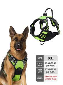High Visibility Dog Harness - Durable, Adjustable, Comfortable, Non-Choking Design - Ideal For Outdoor Adventures, Available In Multiple Sizes - Suitable For Small, Medium And Large Pet Dogs (If Unsure Between 2 Sizes, Opt For The Larger Size As It Can Be Adjusted)