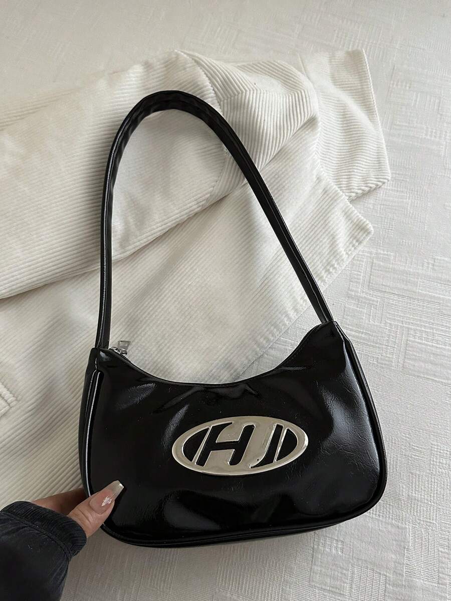 2025新款法式腋下女包，小众设计单肩时尚百搭链条包 - 黑色 - 查看 1