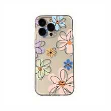 Fundas Transparentes para Móvil con Flores y Líneas Coloridas, Adecuadas para Apple  16 15 14 13 12 11 Mini Plus Pro Max SE, Regalo de Vacaciones, Cumpleaños, Novia, Novio, Amigo o para Ti Mismo - transparente - Ver 3