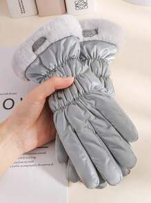 1 Pair Women's Winter Warm Gloves, Lined, Waterproof Windproof, Touchscreen Motorcycle Riding Gloves, 2025 New Arrival - Multicolor - View 10