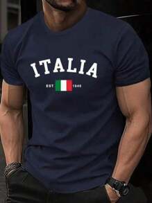 ITÁLIA SHOP Men's T-Shirt Round Neck Cotton Blouse Premium Mesh Blouse All