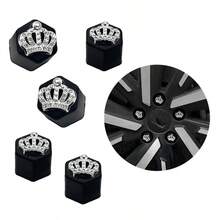 5pcs Crown Pattern - Car Tire Nut Covers, 15/17/19mm, Tire Lug Nut Covers, Wheel Lug Nut Decorative Covers, Car Accessories