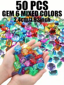 1/10/50/100 件潜水和泳池宝石玩具、泳池玩具、男孩女孩玩具、海盗宝藏亚克力宝石，适用于儿童沐浴、泳池游戏和派对装饰 | 多色假钻石，用于寻宝乐趣、侏罗纪恐龙、海洋动物、钻石戒指、女孩高跟鞋和角色扮演玩具 - 多顏色 - 查看 25