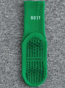 1 Pair Women's Non-Slip Pilates Mid-Calf Socks