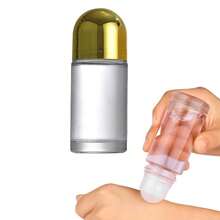1pc 50ml Glass Essential Oil Roller Bottle, Empty Roller Bottle With Plastic Roller Ball Leak-Proof Cap For Essential Oils, Perfumes, Cosmetics, Refillable