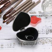 In Stock Instant Delivery Hipiwe Vintage Heart Shape Jewelry Box - Small Antique Ring/Earrings/Necklace Storage Organizer, Metal Chest Trinket Keepsake Box Women FPXX - 心形,青銅色 - 查看 4