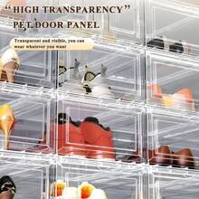 1 pieza Caja de zapatos transparente premium, caja de almacenamiento de plástico para zapatillas, caja de exhibición antioxidante para uso doméstico