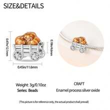 Silver Plated Charm Pinecone Pumpkin Honey Ginkgo Leaves Maple Autumn Series Beads Charm Pendant Ball Suitable For Bracelets DIY Women's Jewelry