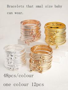 12pcs Girls & Teens Jingle Bell Bracelets, Suitable For Daily Wear - one-size - View 20
