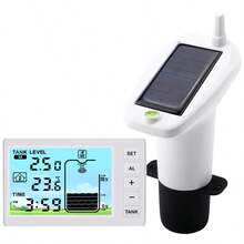 Solar Powered Water Level Gauge W/ Temperature Sensor Time Display Ultrasonic Water Tank Level Meter For Liquid Depth Measuring - Spain - View 11