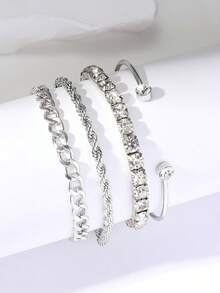 4 件套优雅迷人的手链套装，高端设计，适合女性日常佩戴