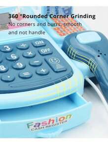 1套儿童模拟过家家玩具超市收银机角色扮演迷你便利店收银员模型亲子互动玩具，2节5号电池供电，适合男孩女孩角色扮演玩具（不含电池，部分配件颜色随机）