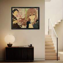 动漫装饰艺术海报 - 《声之形》风格墙壁艺术印刷品，无框复古卡通海报，现代漫画牛皮纸挂饰，适用于卧室、客厅、家庭办公室 - 复古风格日本动画艺术品，适合室内展示