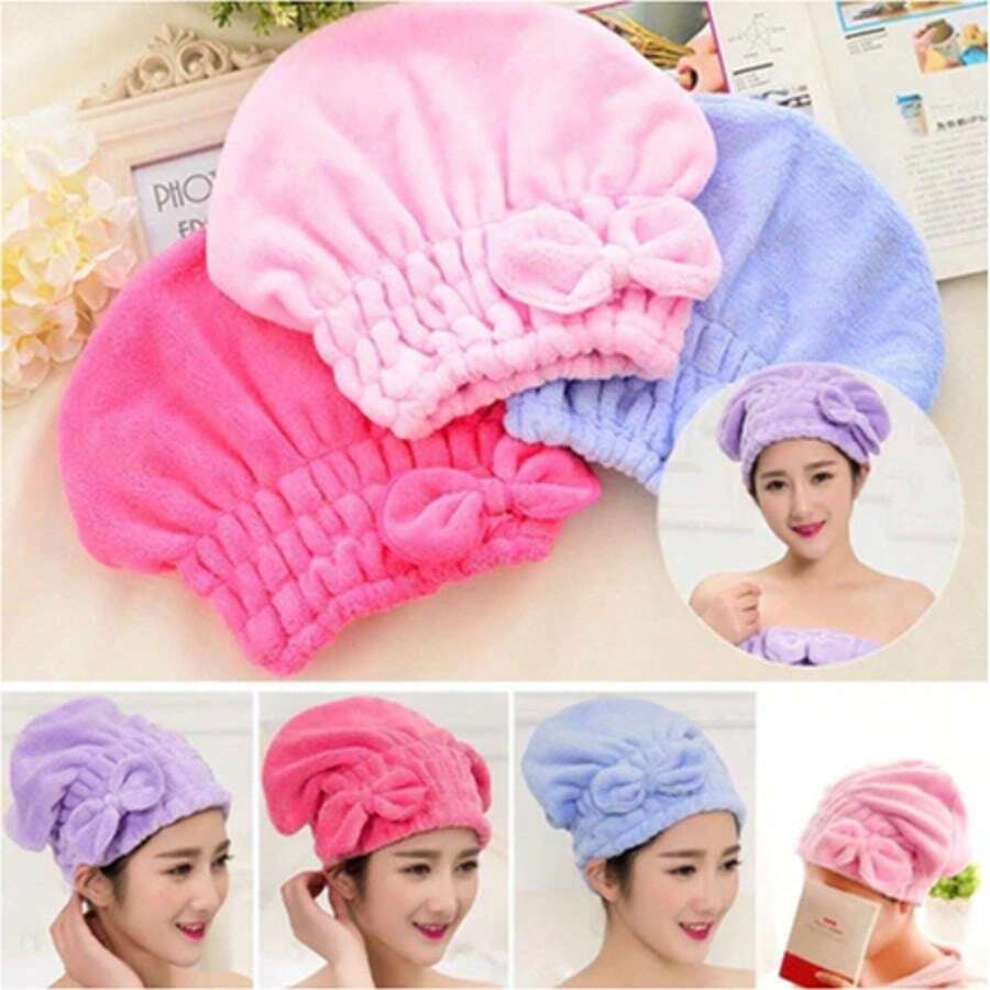 Magic Hair Drying Cap Absorbent Shower Cap Microfiber Towel - ngẫu nhiên - Xem 1