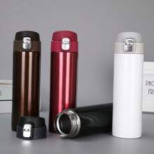 1 pièce Gourde isotherme en acier inoxydable d'une capacité de 500 ml, bouteille d'eau portable pour le bureau/la voiture, tasse pour sports de plein air, idéale pour les cadeaux, tasse à café/jus
