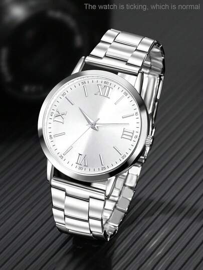 Reloj de cuarzo de estilo industrial y casual para hombres, con esfera redonda, adecuado para uso diario, regalo de cumpleaños, fiesta, reunión festiva, también un regalo ideal para usted o sus amigos. No incluye caja de embalaje.