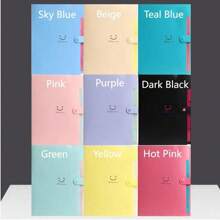 Cute Candy 5 Pocket Folder With 8-16Labels, Letter Size Expanding Organizer, Portable Accordion File,Aesthetic Paper Folder For School Office,Folders For Documents - 10 Colors Optional,Back To School,School Supplies