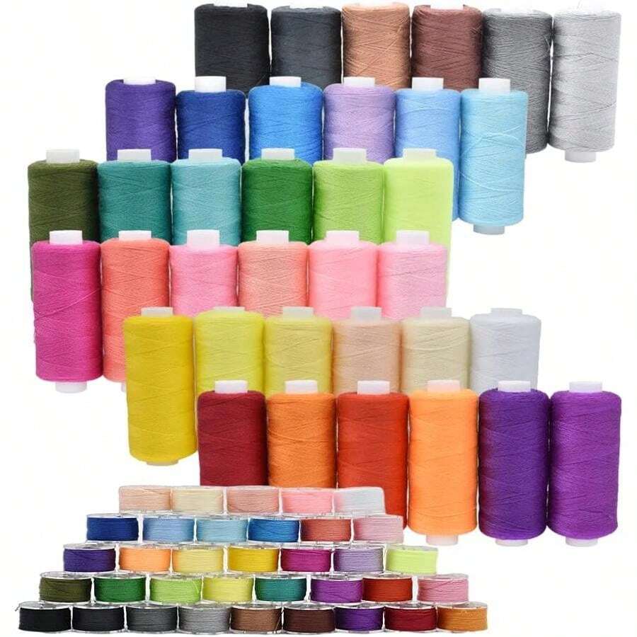 72Pcs Bobbins Sewing Threads Kit, 36 Colors 400 Yards Per Polyester Thread Spools Prewound Bobbin With Case For Hand Machine Sewing, Emergency And Travel, DIY And Home - 黑色 - 查看 1