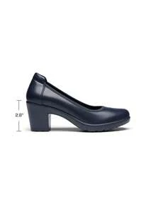 Women's Chunky Round Toe Low Block Heels Work Pumps Elegant Comfortable Solid Color Slip On Wedding Office Gift Festival Shoes - 藏蓝色 - 查看 8