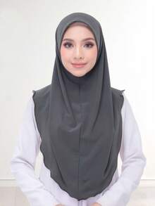قطعة واحدة وشاح إسلامي محجبة لون سادة للنساء ، أوشحة طويلة لفة الرأس حجاب - متعدد الألوان - مشاهدة 19