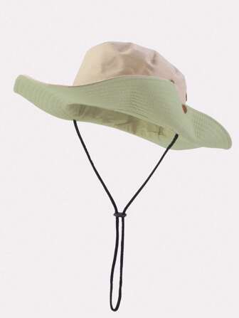 1pc Women's Solid Color Sun Hat, Large Brim Foldable Bucket Hat For UV Protection, Suitable For Everyday Use