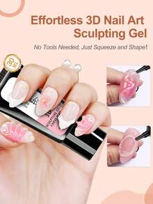 GELPOLISH Gel Pembentuk 3D, 30ml Gel Pembentuk Bening untuk Memahat, Membentuk, dan Melukis Desain Seni Kuku, serta Lem Rhinestone untuk Dekorasi Permata - Clear - View 5