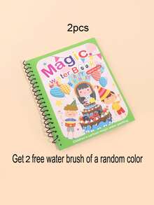 Reusable Coloring Book, Magic Water Drawing Book Painting Drawing Toys Sensory Early Education Toys For Kids - Multicolor - View 17