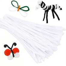 Pipe Cleaners, 100/200/300PCS White Pipe Cleaners Chenille Stems, 6mm * 11.8inch, Chenille Stems Pipe Cleaners, Pipe Cleaner Crafts, For Pipe Cleaners Craft Supplies DIY Arts & Crafts Decoration - Multicolor - View 12