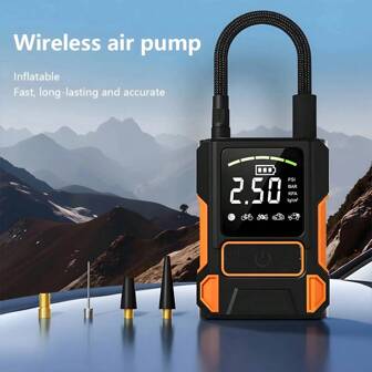 Inflador de neumáticos portátil - Compresor de aire inalámbrico de 150 PSI, inflador de neumáticos con manómetro digital, bomba de aire para automóvil, accesorios para automóvil, regalos para hombres, esposos y padres